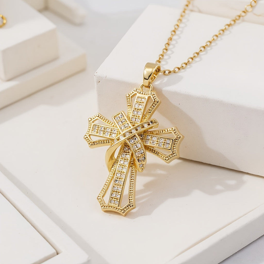 Collana con Pendente Croce Radiante | Oro