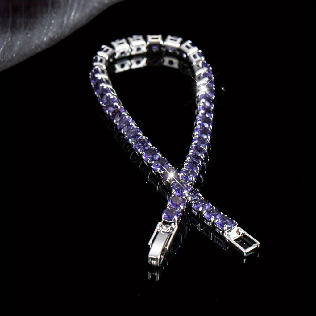 Braccialetto Tennis in Cristallo Zirconia Viola Boho