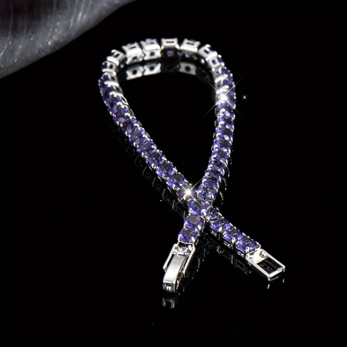 Braccialetto Tennis in Cristallo Zirconia Viola Boho