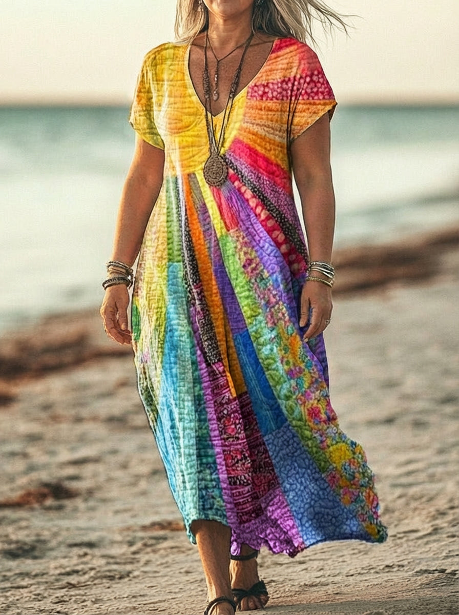 Liora - Vestito Bohemien Stampato