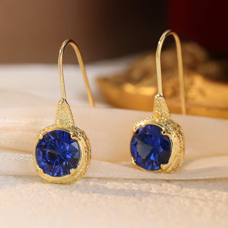 Orecchini Pendenti Vintage in Blu Zaffiro
