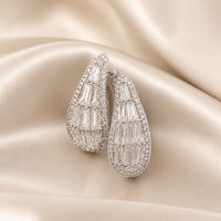Cascade Hoop Earrings in White Gold
