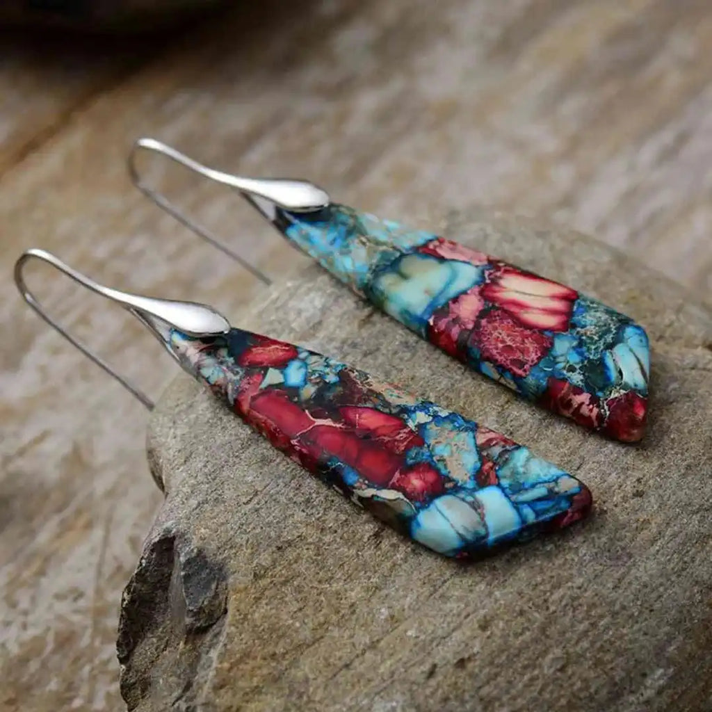 Nicoletta™ - Orecchini Retrò con Gemme Multicolor
