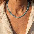 Collana a Cuore in Perline Blu Bohemien