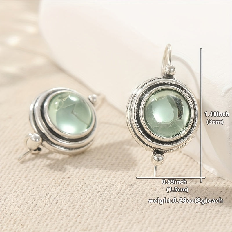 Orecchini Pendenti in Zirconia Cubica Verde Bohemien