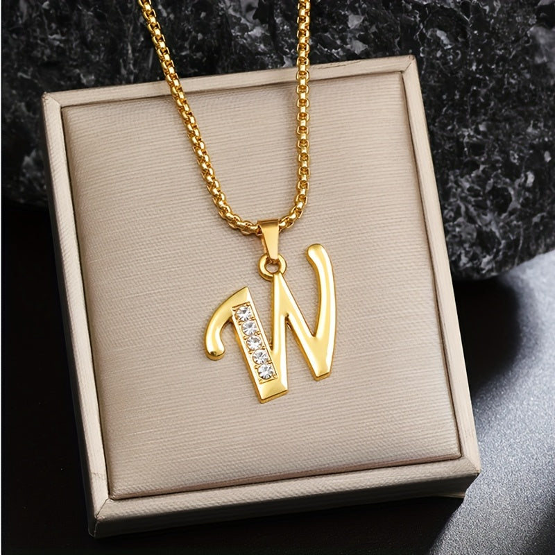 Collana con Iniziale in Cristallo | Oro