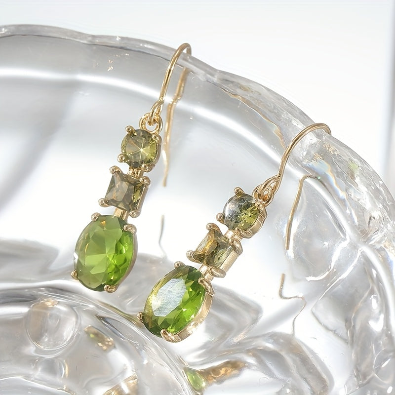 Orecchini Geometrici in Zirconia Verde Boho