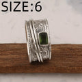 Anello Vintage Bohemien a Banda Larga Placcato Argento con Zirconia