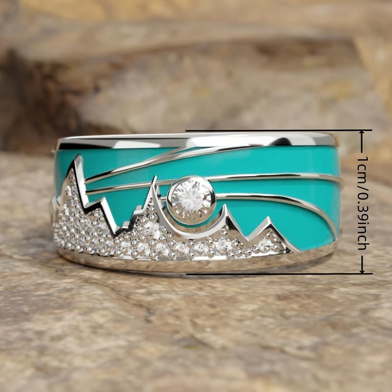 Anello Sole di Montagna in Zirconia Bohemienne