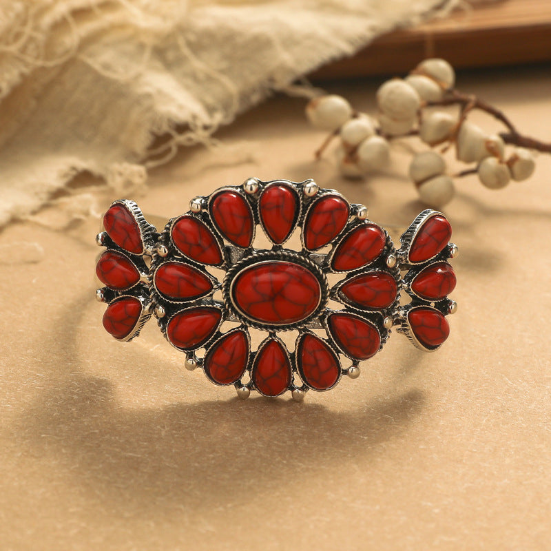 Bracciale Vintage Bohemien Etnico Turchese