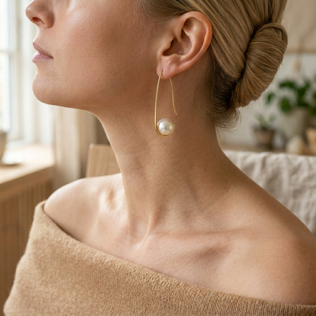 Eleganti orecchini con perle