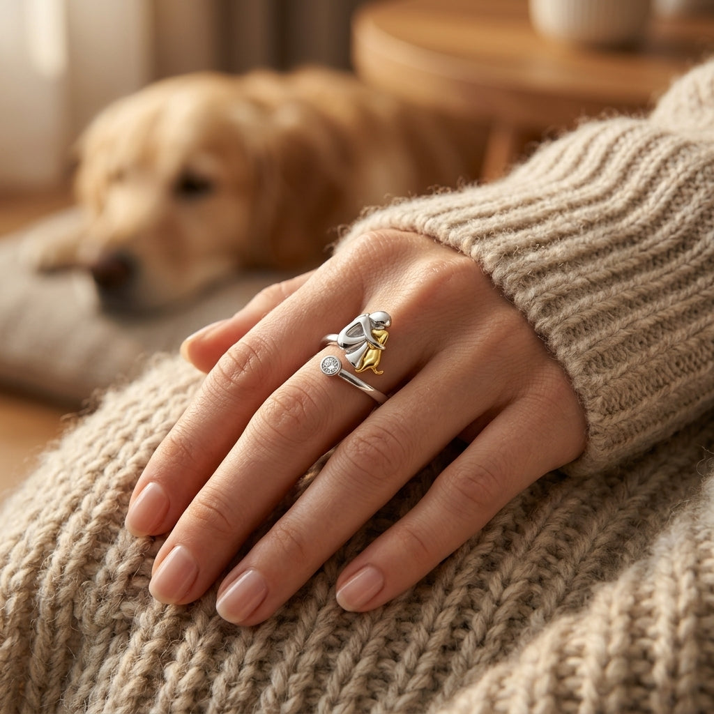 Anello con motivo di cane