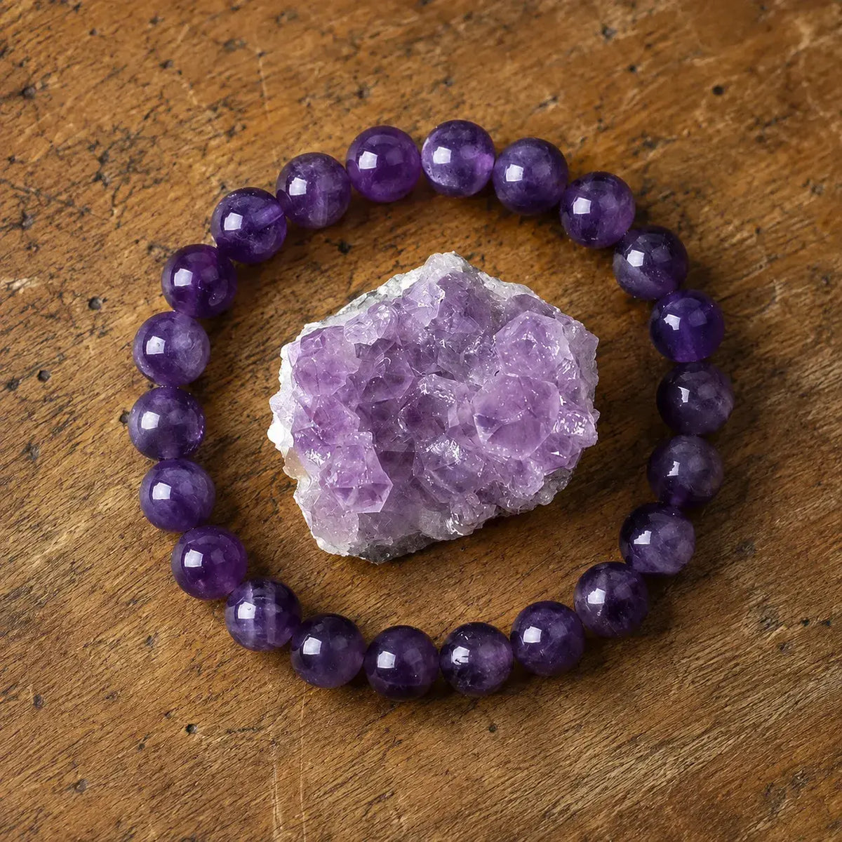 Bracciale di Guarigione in Ametista per Calma, Sollievo dallo Stress e Sonno Più Profondo