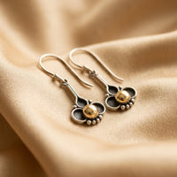 Orecchini Boho in Argento con Perla a Trifoglio