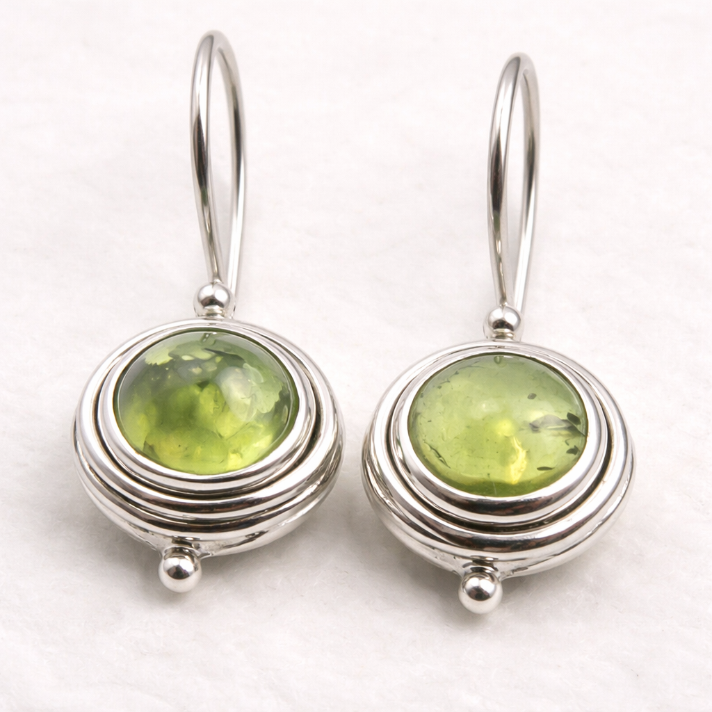 Orecchini Pendenti in Zirconia Cubica Verde Bohemien