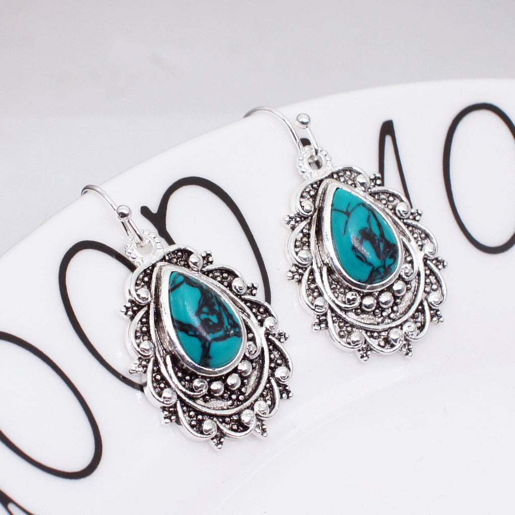Orecchini Pendenti in Filigrana Bohemien con Turchese