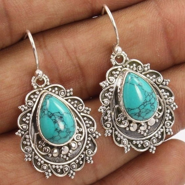 Orecchini Pendenti in Filigrana Bohemien con Turchese