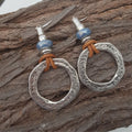 Orecchini Circolari Vintage Bohemien Placcati in Argento