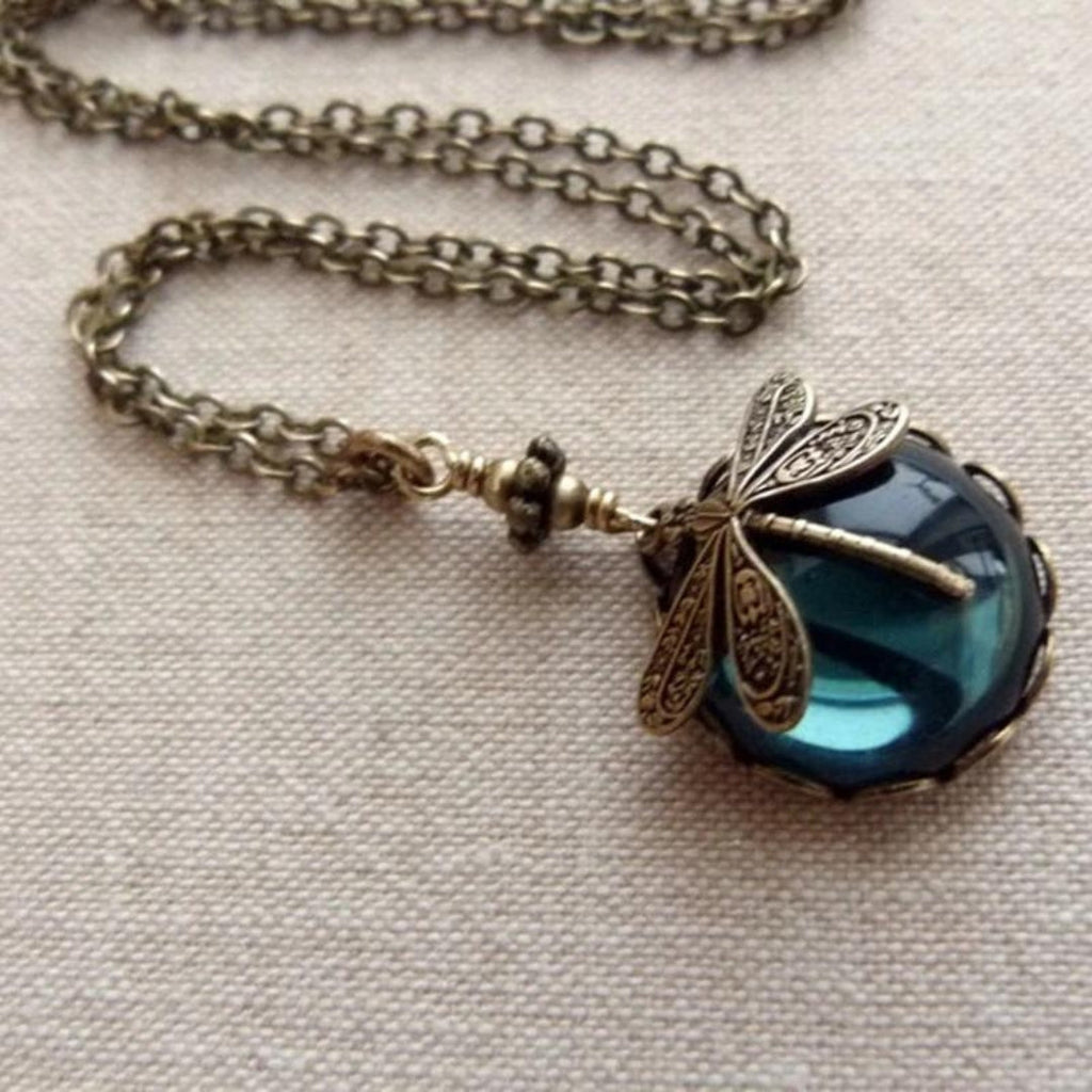 Bellissimo Collana Vintage a Libellula con Orecchini Bonus – Offerta a Tempo Limitato