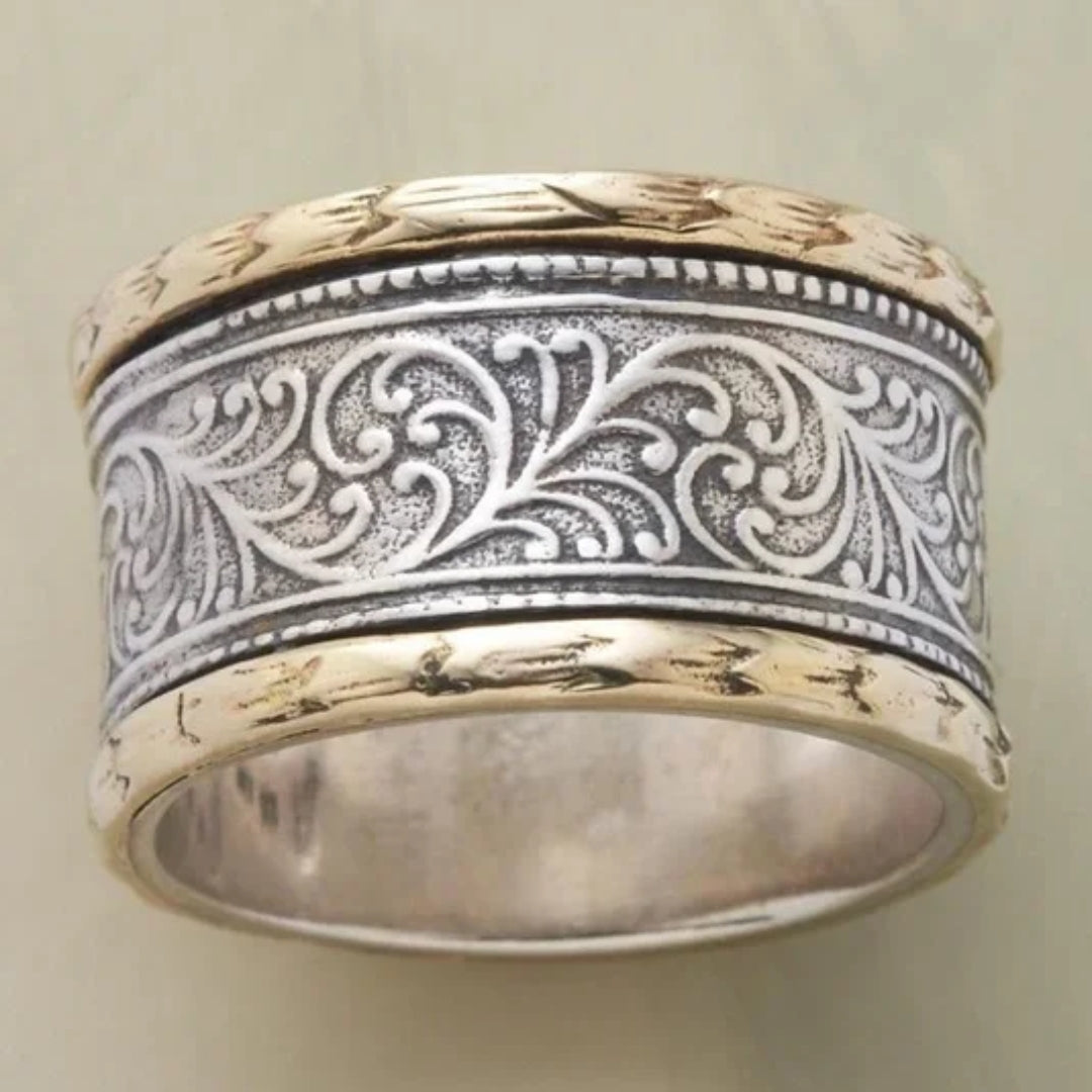 Anello Vintage Bohemien Bicolore Oro e Argento