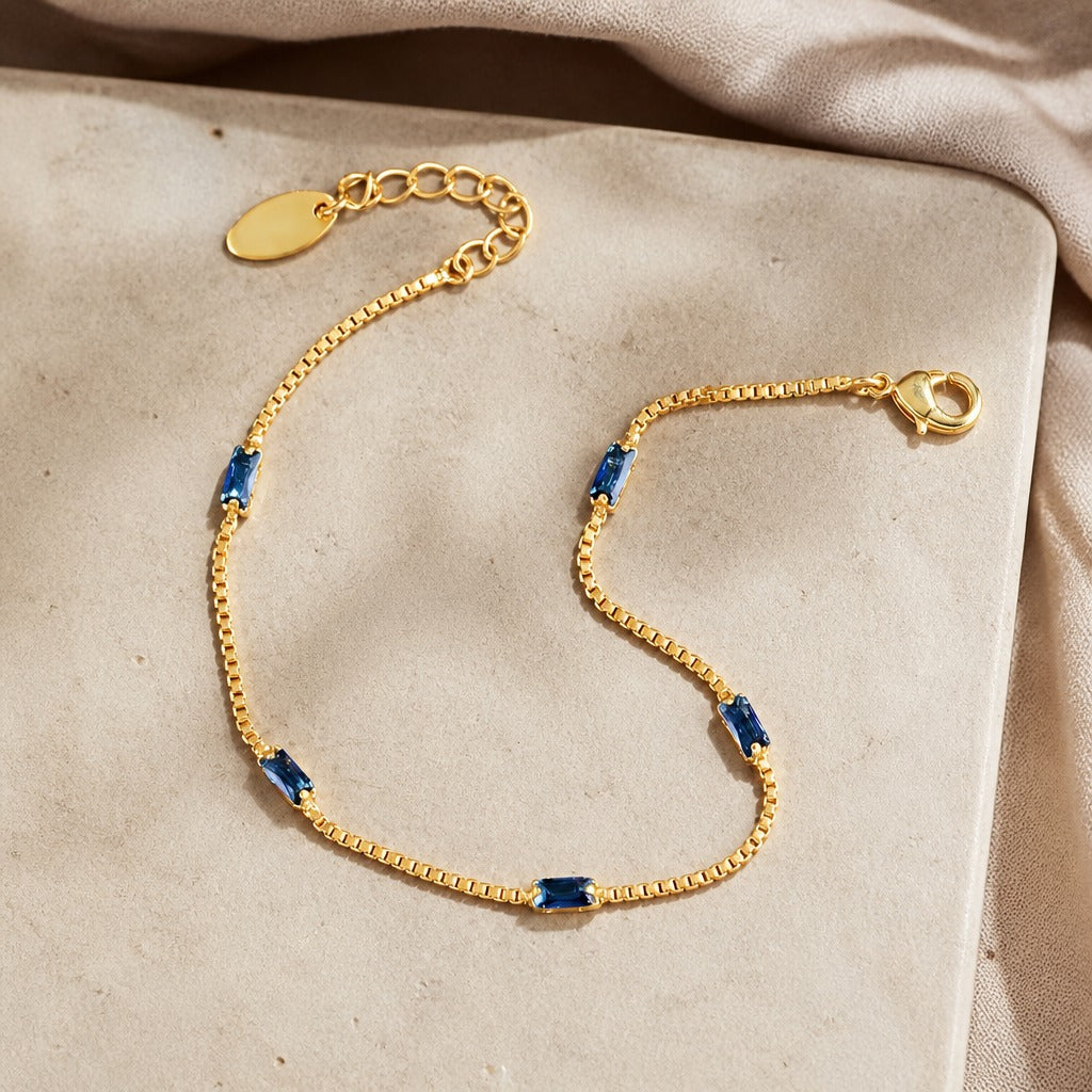 Oro Catena Bracciale con Zirconia