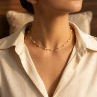 Dianella™ - Collana in Oro con Perle Distanziate