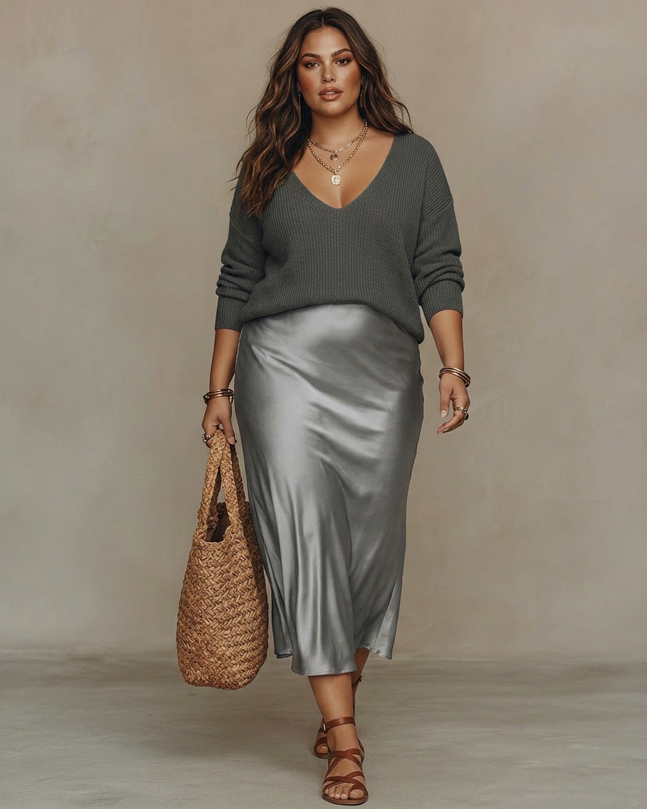 Caterina™ – Elegante Abito Midi in Raso