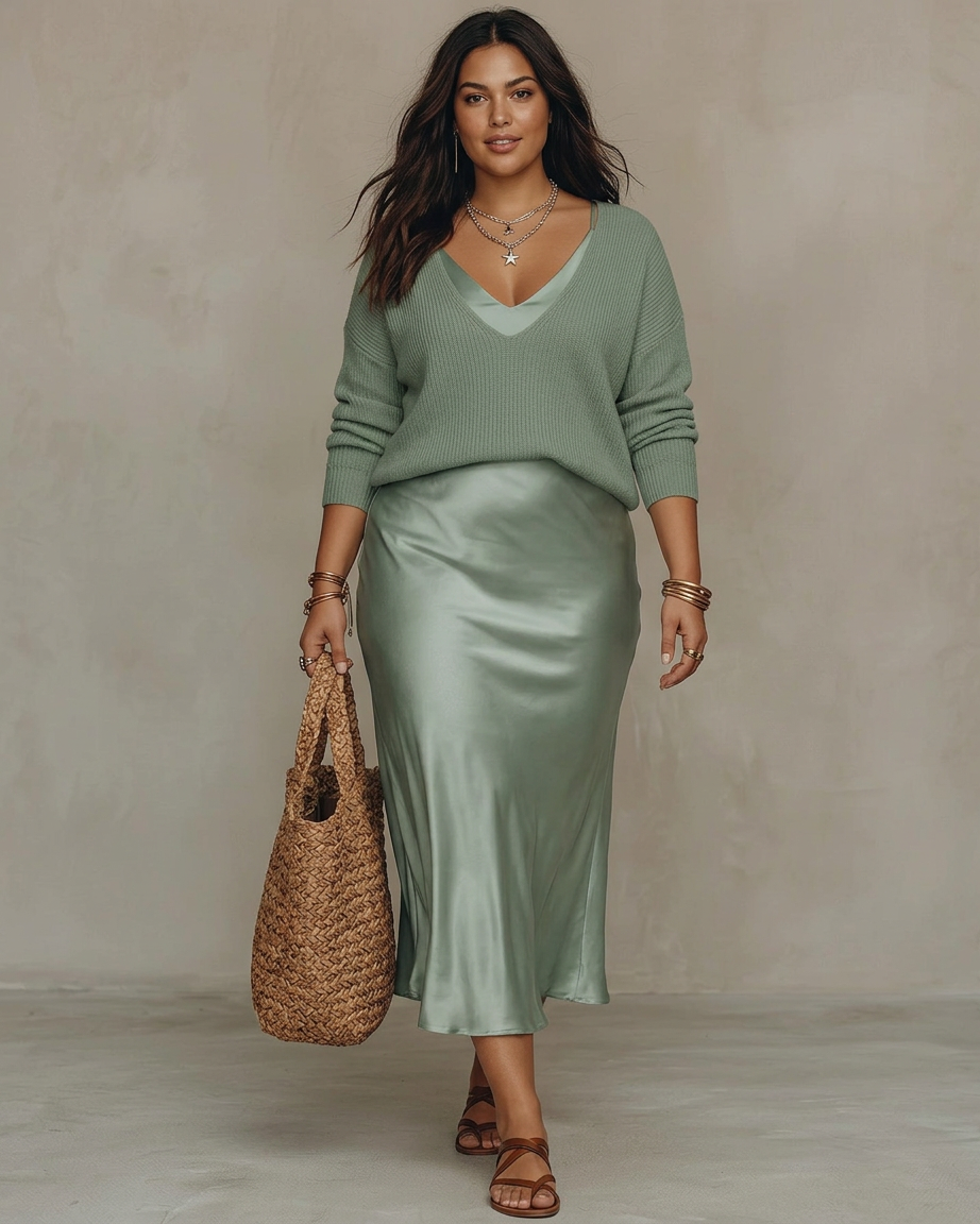 Caterina™ – Elegante Abito Midi in Raso