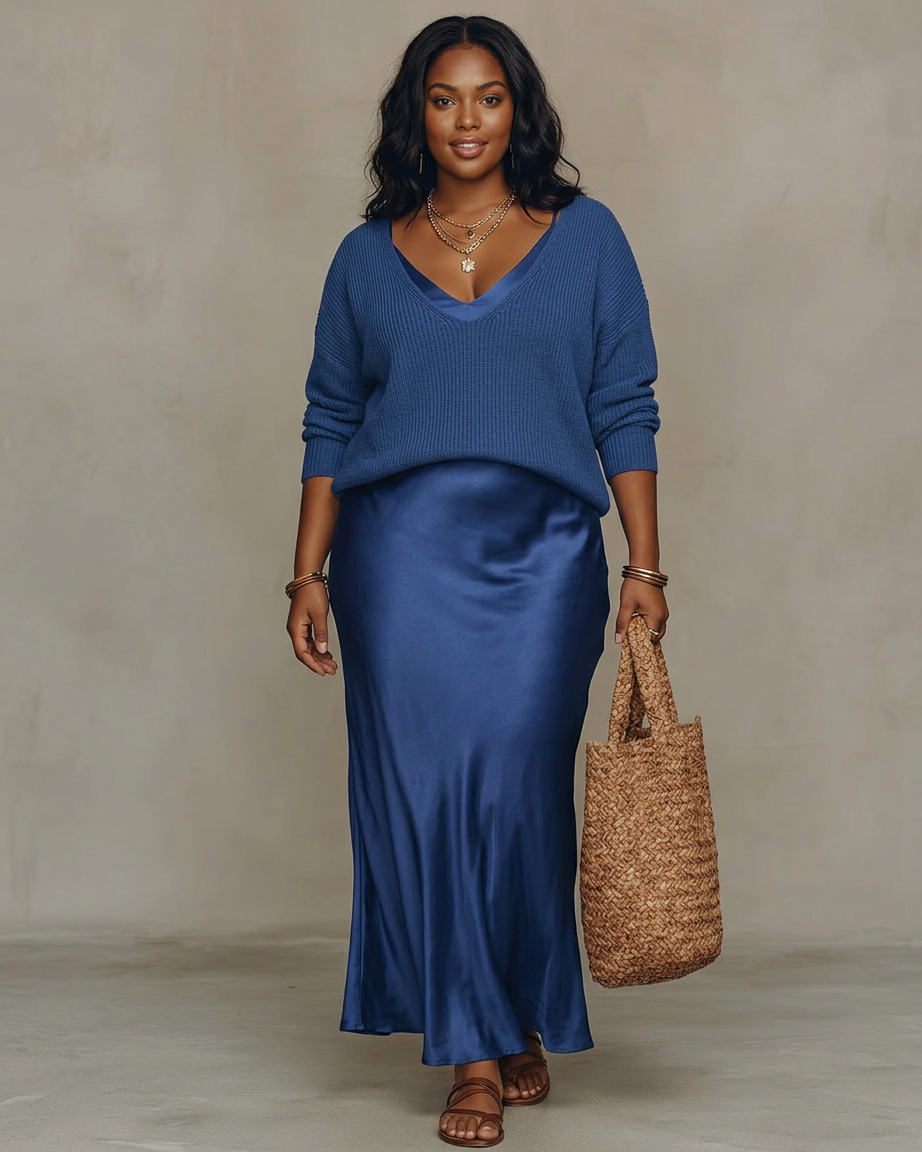 Caterina™ – Elegante Abito Midi in Raso