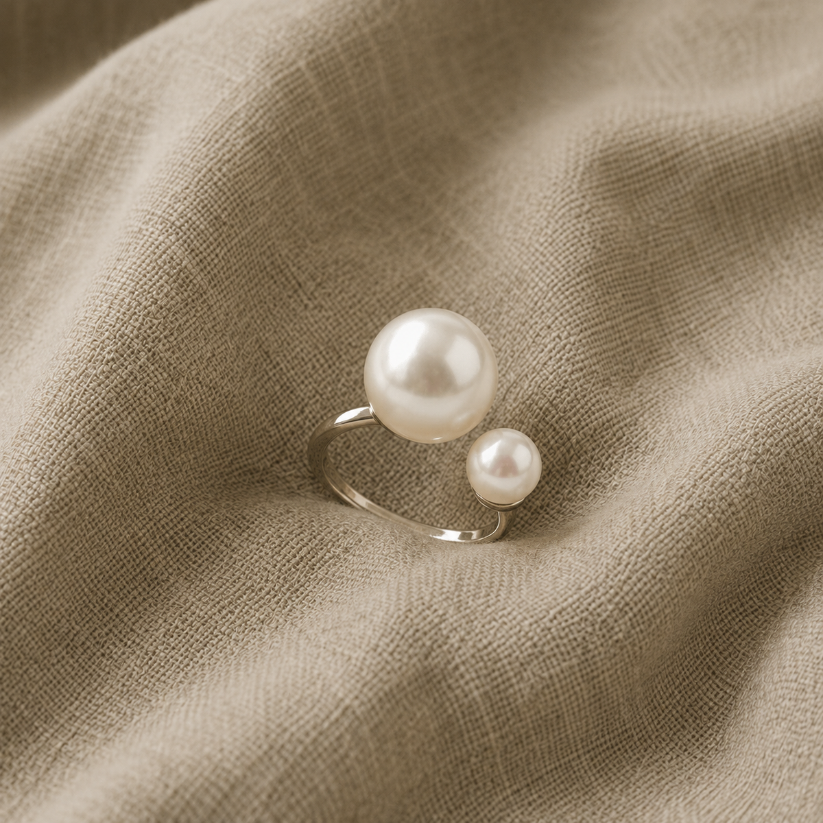 Anello Dichiarativo Regolabile Duo Pearl