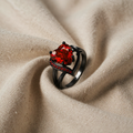 Anello Cuore in Rubino Argento