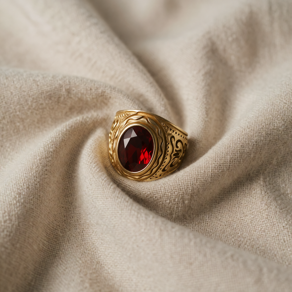 Anello in Oro Rubino Inciso