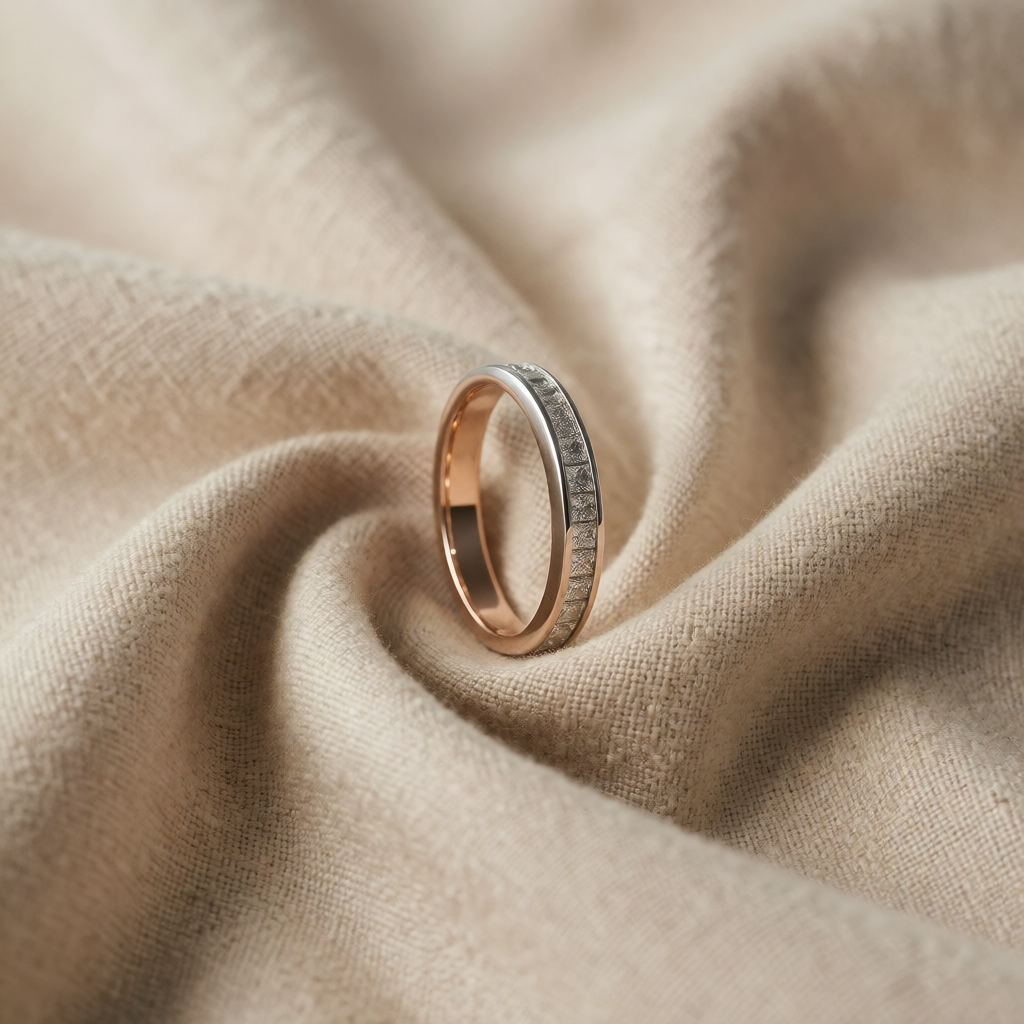 Elegante Anello in Oro Bianco Placcato con Zirconi