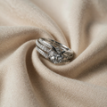 Anello multistrato in zirconia placcato oro bianco