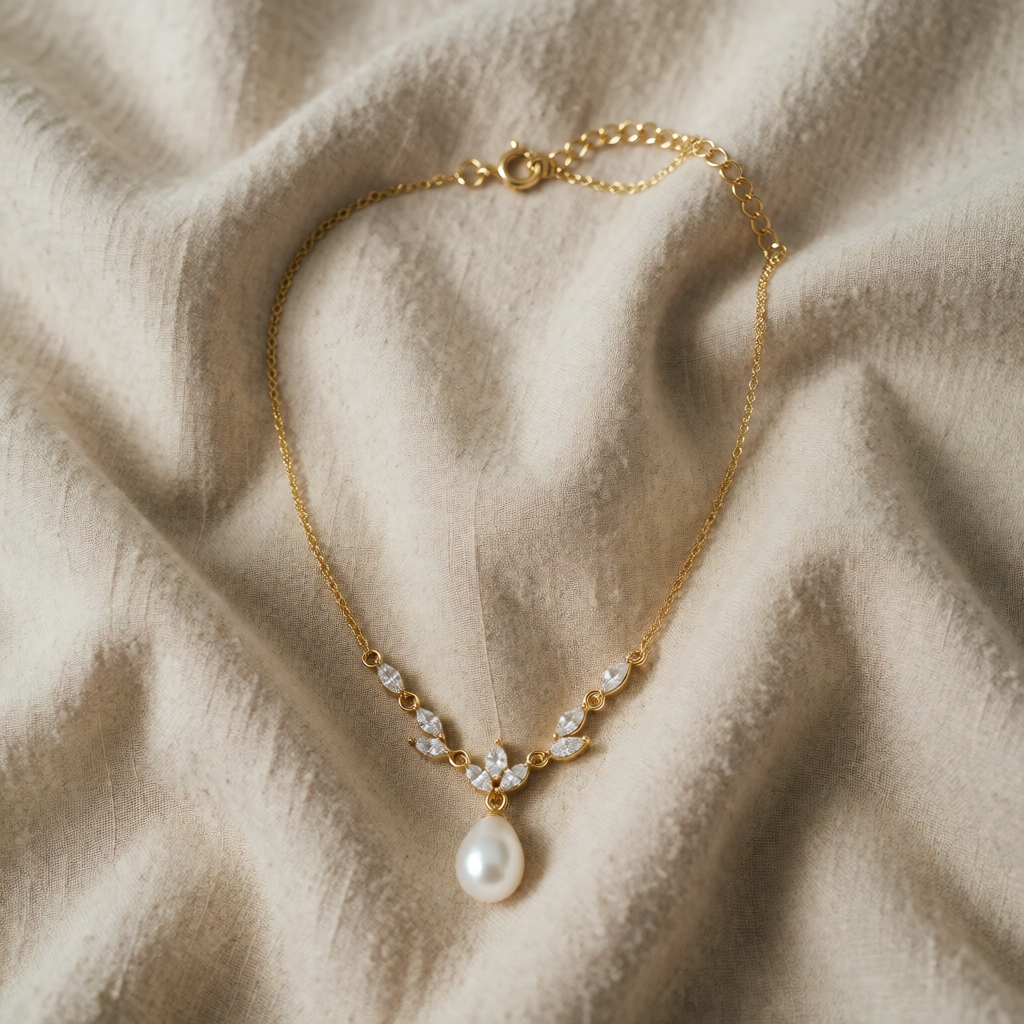 Collana a Goccia in Vite Marquise di Perle