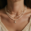 Collana a strati con perline a forma di stella marina