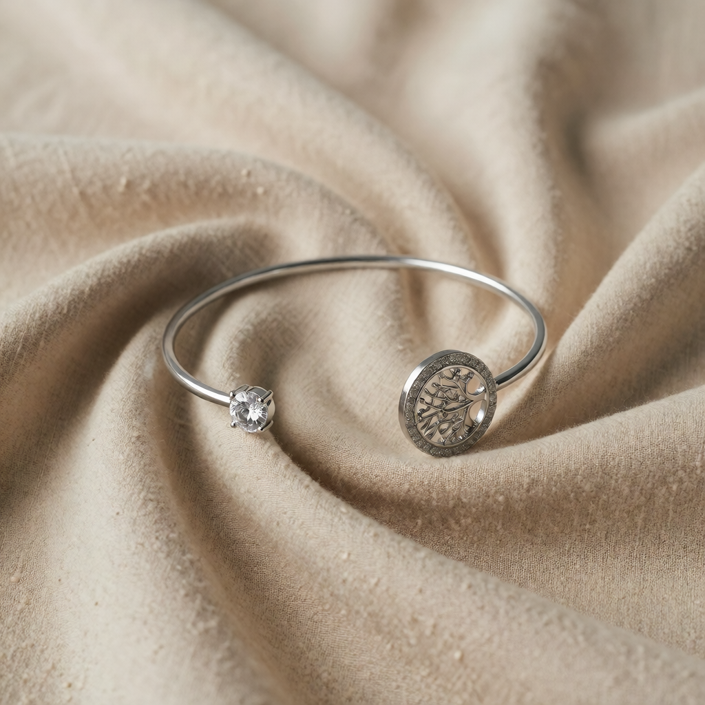 Bracciale in Oro Bianco con Albero della Vita