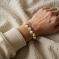 Bracciale a Catena con Cluster di Perle in Fiore