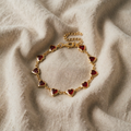 Bracciale a Catena con Cuore in Rubino Oro