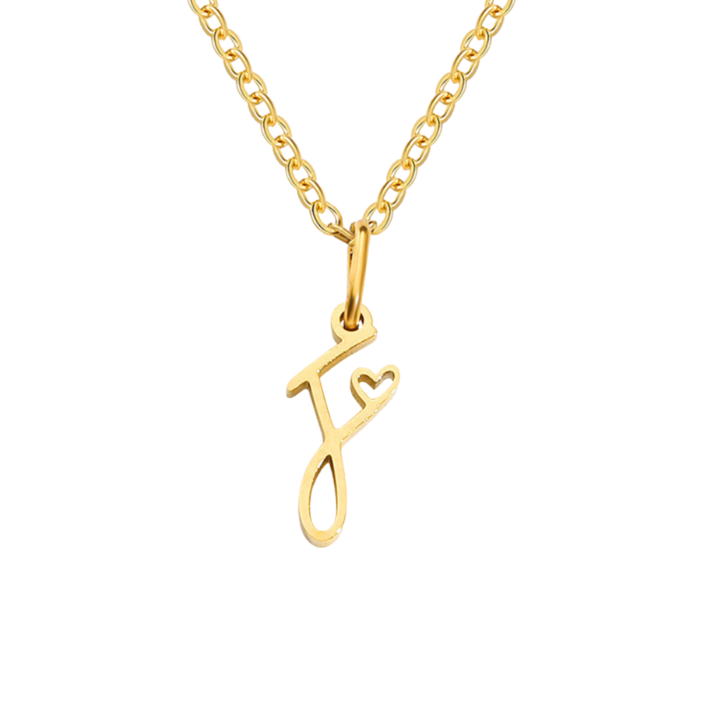 Collana con Iniziale a Forma di Cuore | Oro