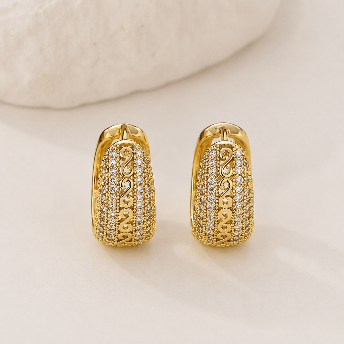 Orecchini a Perline Turchesi Placcati Oro Boho