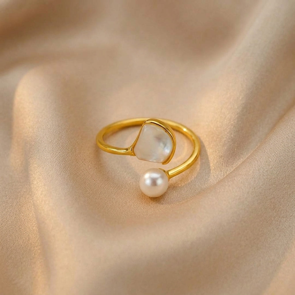 Anello Avvolgente Open Duo Pearl