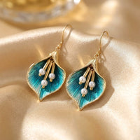 Orecchini Lotus Blu Vintage in Argento