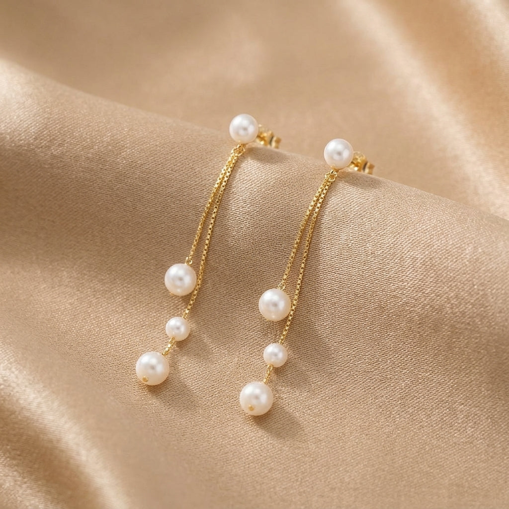 Orecchini a pendente Trio con Perle