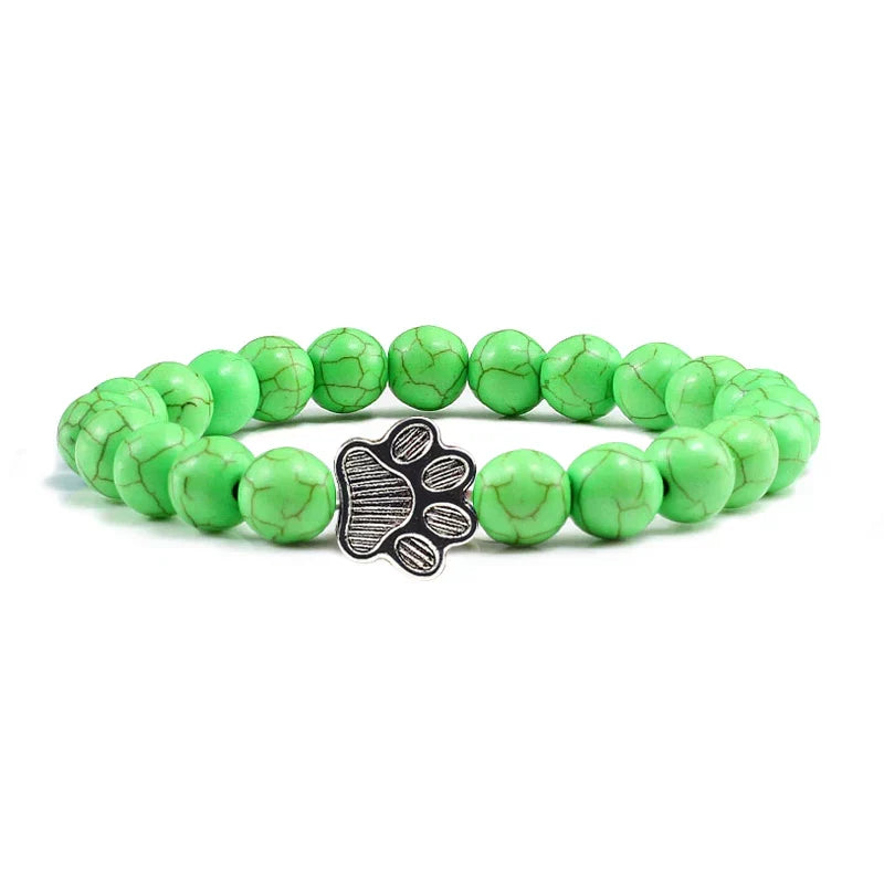 Bracciale con Paws di Perline – Design in Pietra Naturale