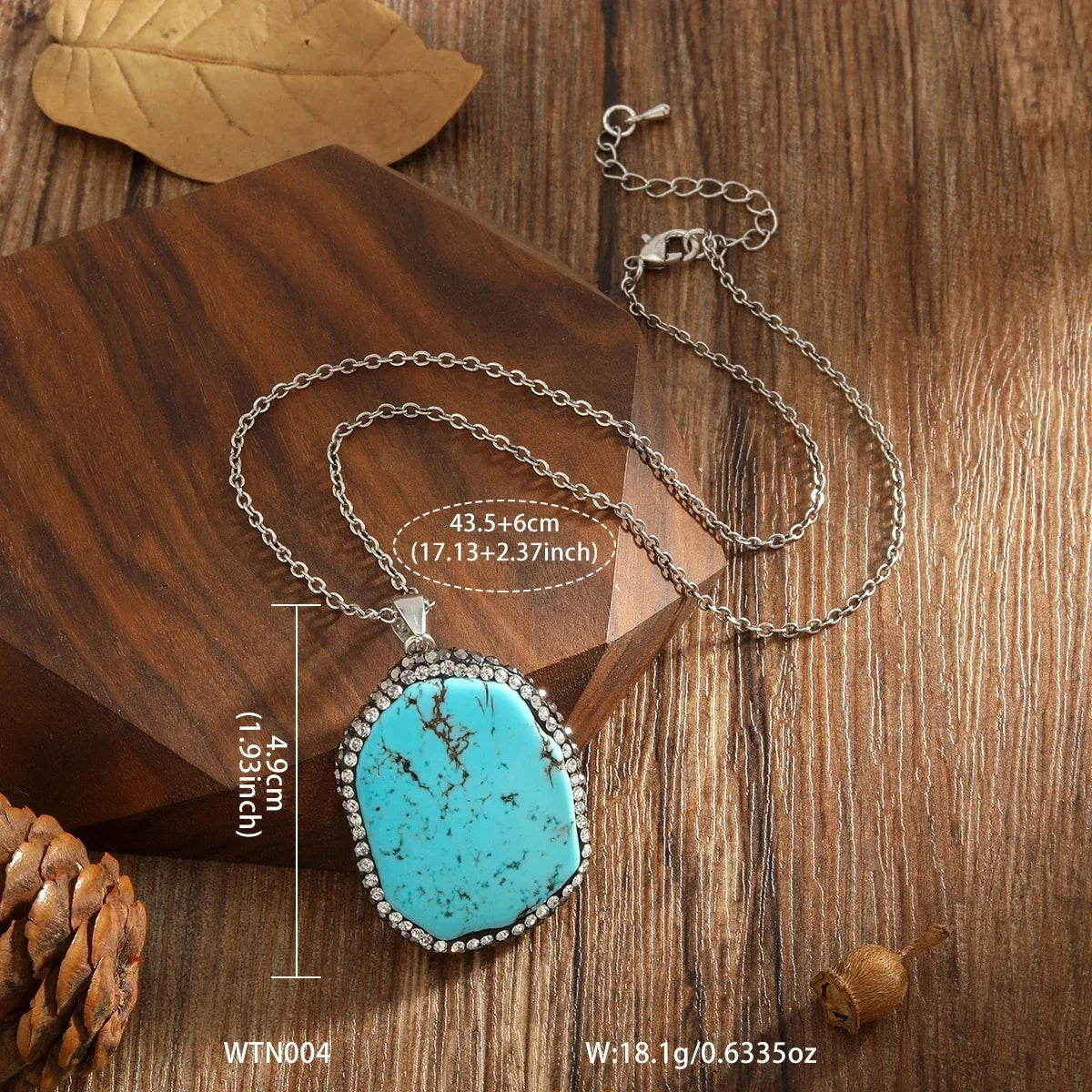 Collana con Pendente Ovale in Malachite e Turchese Vintage