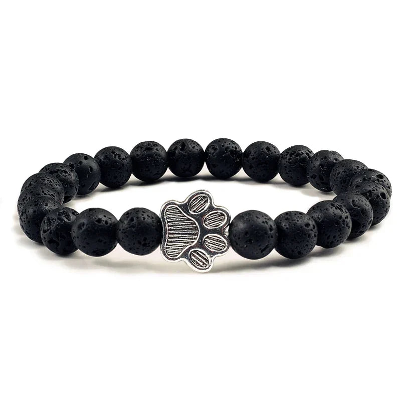 Bracciale con Paws di Perline – Design in Pietra Naturale