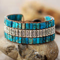 Bracciale Avvolgente in Giada Boho Lotus
