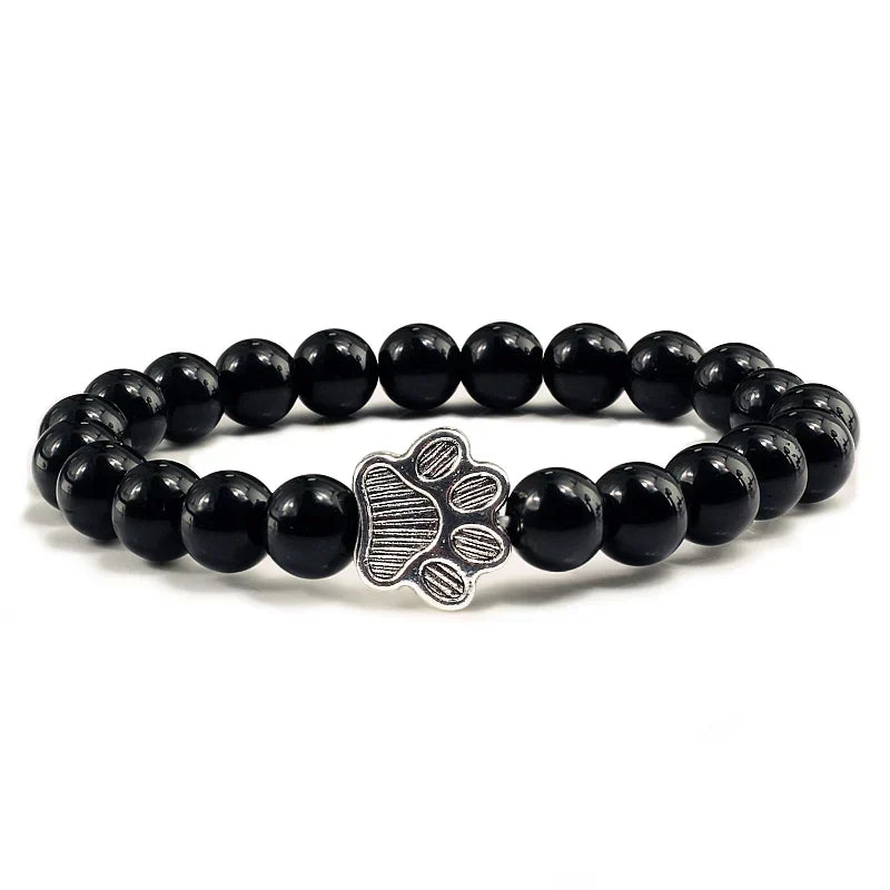 Bracciale con Paws di Perline – Design in Pietra Naturale