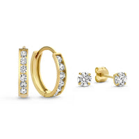 Set di Orecchini in Pietra Dara Brillane | Oro